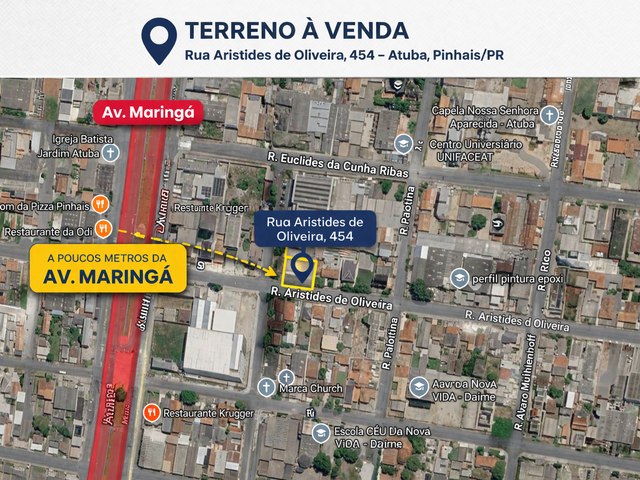 Terreno com 546m², à venda, no bairro Atuba em Pinhais
