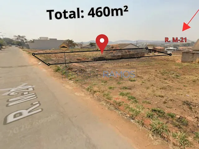 Terreno com 460m², à venda, no bairro Residencial Monte Cristo em Trindade