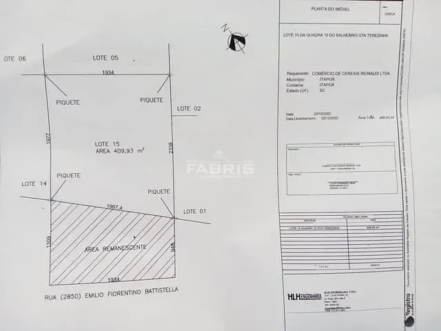 Terreno com 410m², à venda, no bairro BALNEÁRIO SANTA TEREZINHA em Itapoá