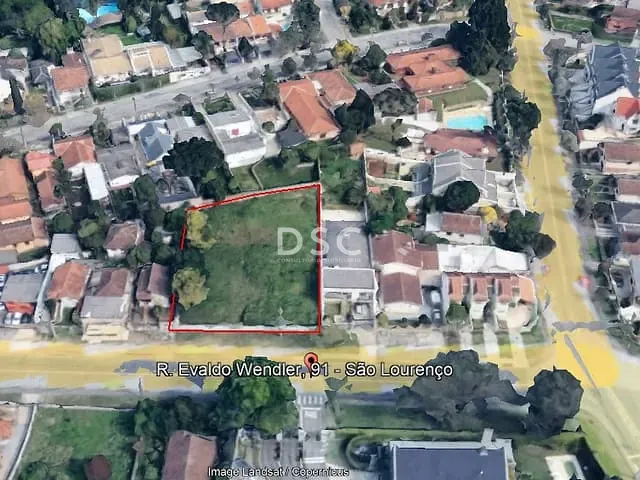 Terreno com 1543m², à venda, no bairro São Lourenço em Curitiba