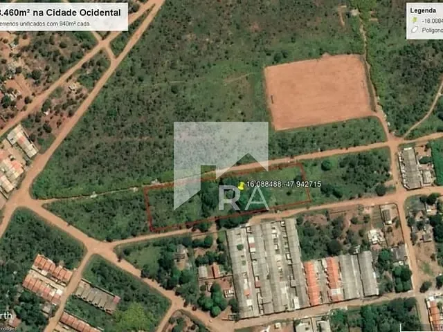 Terreno com 8460m², à venda, no bairro Mansões Recreio Estrela D'Alva III em Cidade Ocidental