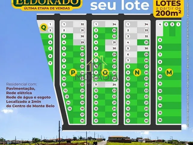 Terreno com 200m², à venda, no bairro Residencial Eldorado em Monte Belo