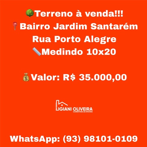Terreno com 200m², à venda, no bairro Jardim Santarém em Novo Progresso