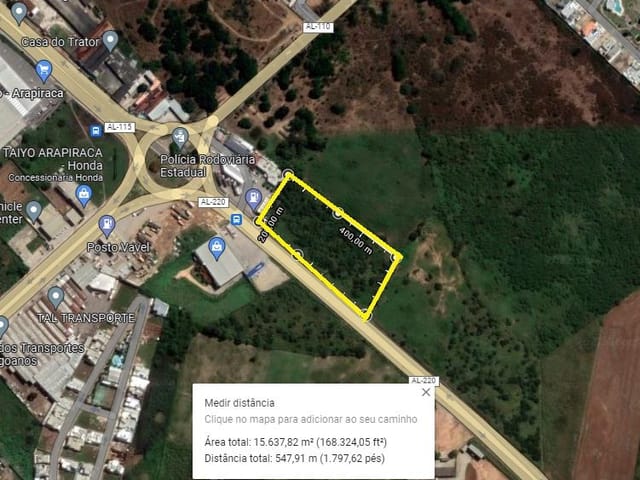 Terreno com 15500m², à venda, no bairro Canafístula em Arapiraca