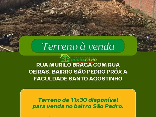 Terreno 1 quarto e 1 banheiro, à venda, no bairro São Pedro em Teresina