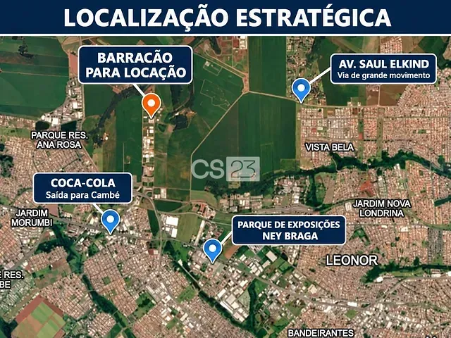 Galpão / Barracão com 2628m², para alugar, no bairro Estância Dlaville em Londrina