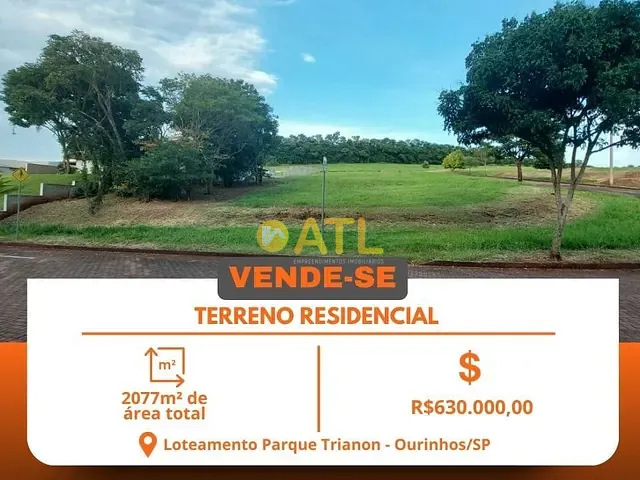 Terreno com 2077m², à venda, no bairro Jardim Guaporé em Ourinhos