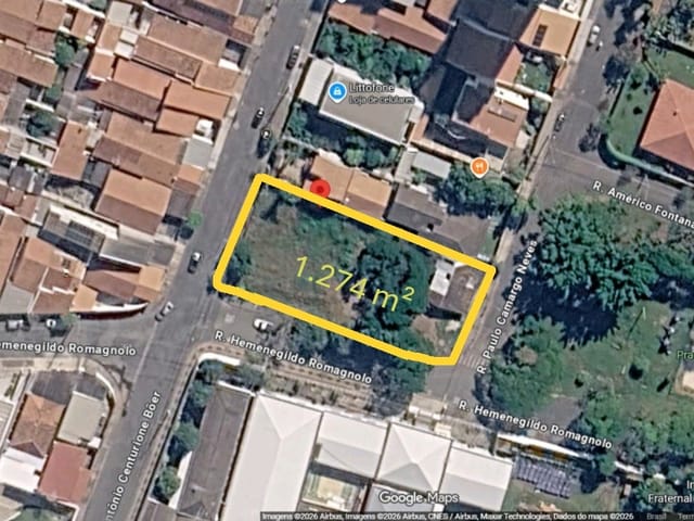 Terreno com 1274m², à venda, no bairro Jardim Santa Eliza em Americana