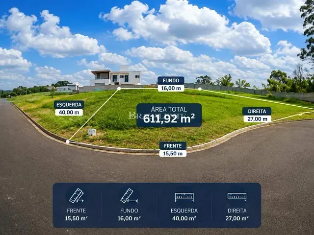 Terreno com 612m², à venda, no bairro Jardim Portugal em Valinhos