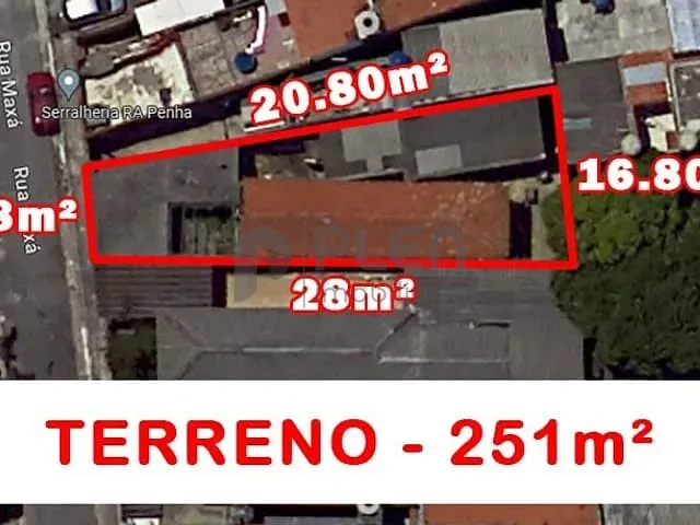 Terreno com 251m², à venda, no bairro Penha de França em São Paulo