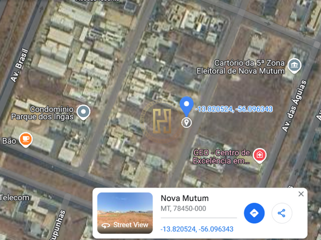 Terreno com 572m², à venda, no bairro Parque dos Ingás em Nova Mutum
