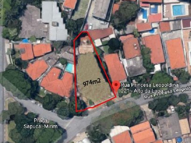 Terreno com 974m², à venda, no bairro Alto da Lapa em São Paulo