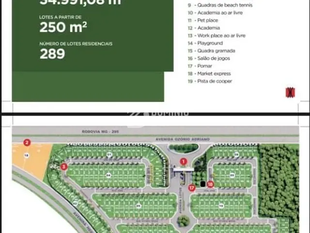 Terreno com 250m², à venda, no bairro Recreio dos Bandeirantes em Uberaba