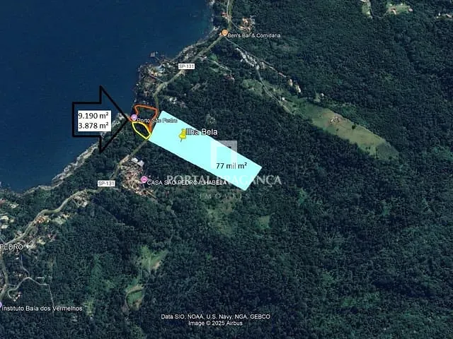 Terreno com 77000m², à venda, no bairro Veloso em Ilhabela