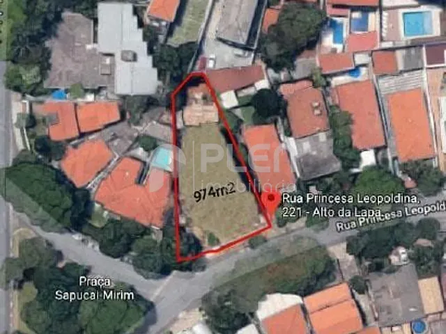 Terreno com 974m², à venda, no bairro Alto da Lapa em São Paulo