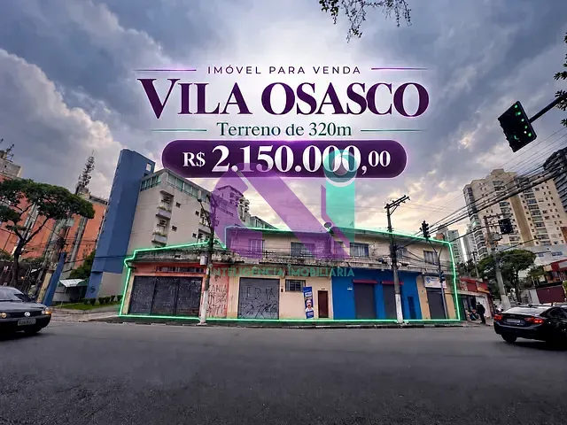 Terreno com 320m², à venda, no bairro Vila Osasco em Osasco