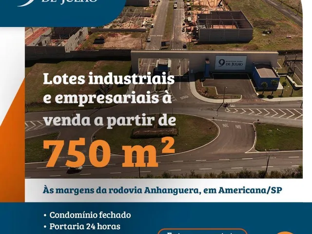Terreno com 750m², à venda, no bairro Loteamento Industrial 9 de Julho em Americana