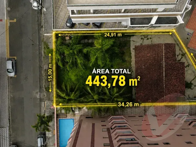 Terreno com 444m², à venda, no bairro Caiçara em Praia Grande