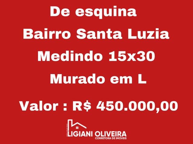 Terreno com 450m², à venda, no bairro Santa Luzia em Novo Progresso