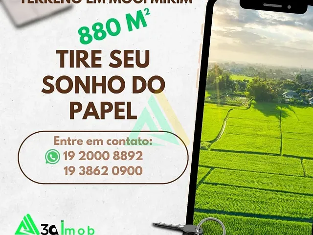 Terreno com 880m², à venda, no bairro Mirante em Mogi Mirim