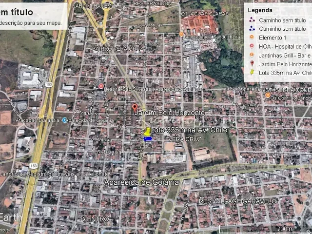 Terreno com 335m², à venda, no bairro Jardim Belo Horizonte em Aparecida de Goiânia