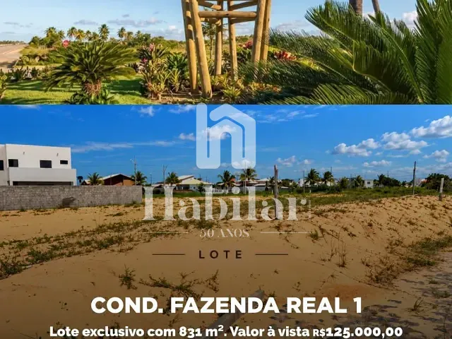 Terreno com 831m², à venda, no bairro Fazenda Real 1 em Itaporanga D'Ajuda