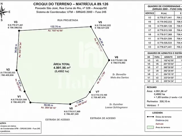 Terreno com 4992m², à venda, no bairro São José dos Náufragos em Aracaju