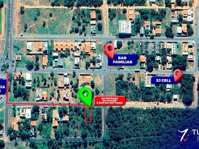 Terreno com 360m², à venda, no bairro Solar água Quente em Rio Quente