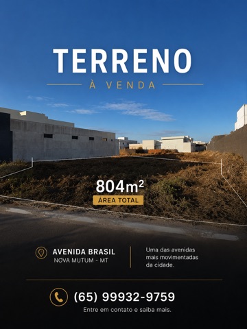 Terreno com 804m², à venda, no bairro Parque dos Ingás em Nova Mutum