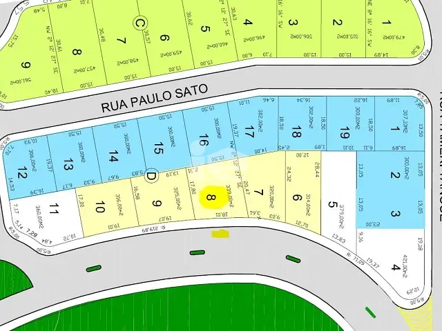 Terreno com 339m², à venda, no bairro Jardim Costa do Sol em Rolândia