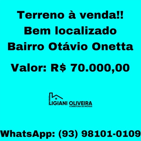 Terreno com 450m², à venda, no bairro Otávio Onetta em Novo Progresso