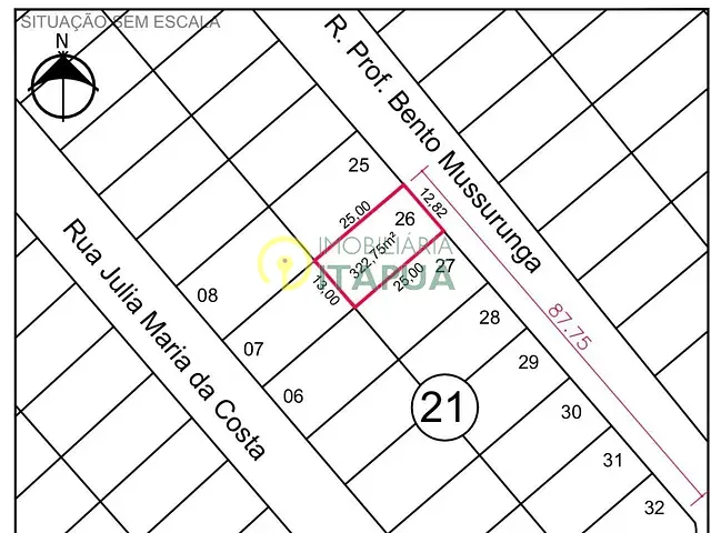 Terreno com 322m², à venda, no bairro Jardim Silvino em Cambé