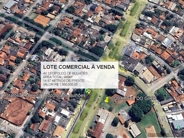 Terreno com 448m², à venda, no bairro Setor Pedro Ludovico em Goiânia