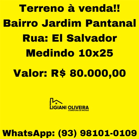 Terreno com 252m², à venda, no bairro jardim Pantanal em Novo Progresso