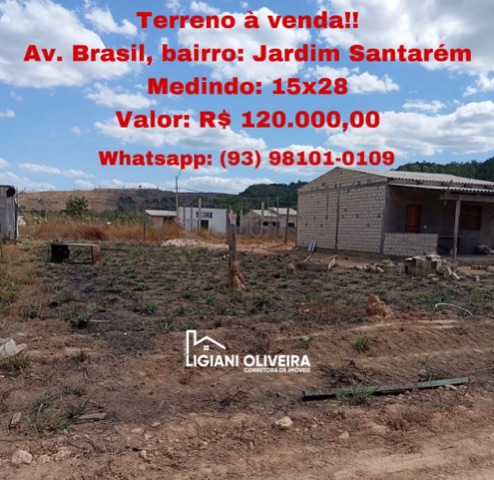 Terreno com 420m², à venda, no bairro Jardim Santarém em Novo Progresso