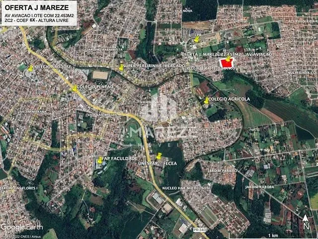 Terreno com 19450m², à venda, no bairro Vila Nova em Apucarana