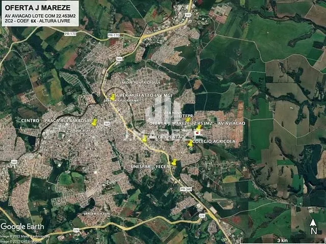 Terreno com 19450m², à venda, no bairro Vila Nova em Apucarana