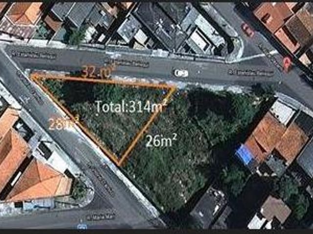 Terreno com 314m², à venda, no bairro Jardim Monte Alegre em Taboão da Serra