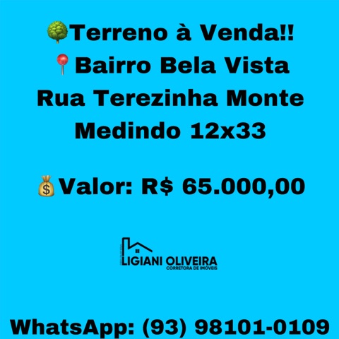 Terreno com 396m², à venda, no bairro Bela Vista em Novo Progresso