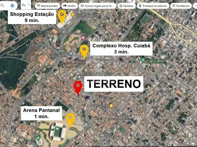 Terreno com 2980m², à venda, no bairro Cidade Alta em Cuiabá