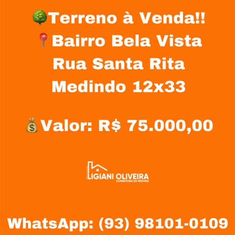 Terreno com 396m², à venda, no bairro Bela Vista em Novo Progresso