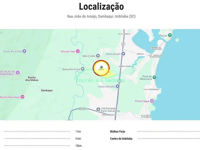 Terreno com 300m², à venda, no bairro Sambaqui em Imbituba