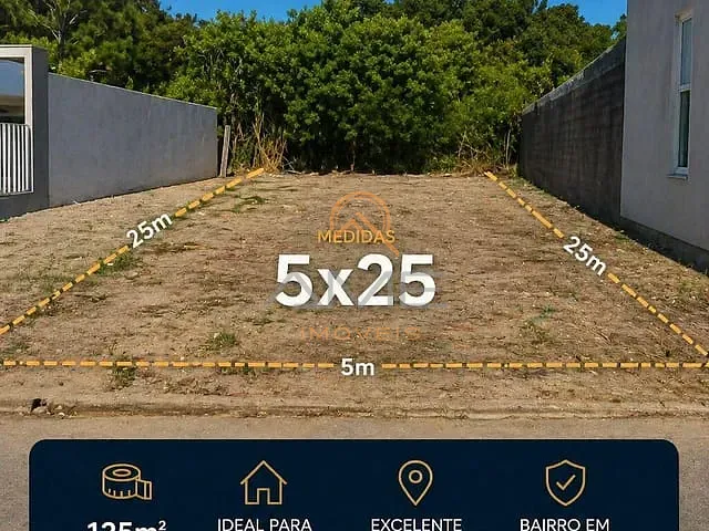 Terreno com 125m², à venda, no bairro Laranjal em Pelotas