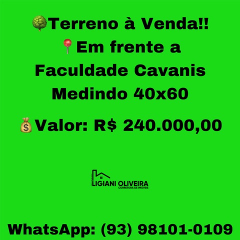 Terreno com 2400m², à venda, no bairro vista alegre  em Novo Progresso