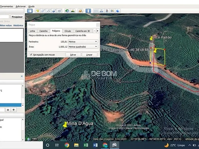 Terreno com 1000m², à venda, no bairro Córrego do engano em Caconde