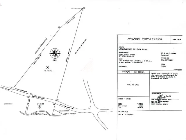 Terreno com 100m², à venda, no bairro Rural em Extrema