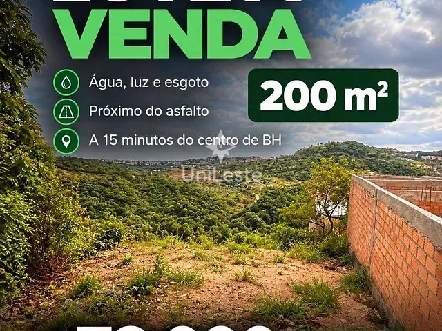 Terreno com 200m², à venda, no bairro Vila Esperança em Sabará
