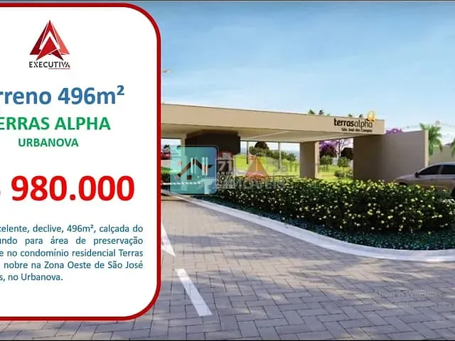 Terreno com 496m², à venda, no bairro Urbanova em São José dos Campos