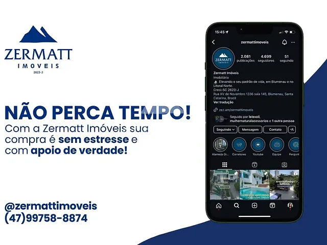 Terreno com 810m², à venda, no bairro Ponta Aguda em Blumenau