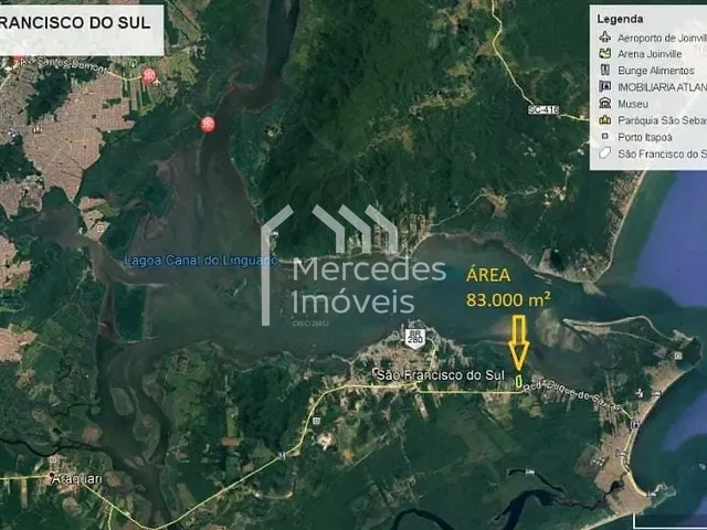 Terreno com 5330m², à venda, no bairro Do Paulas em São Francisco do Sul
